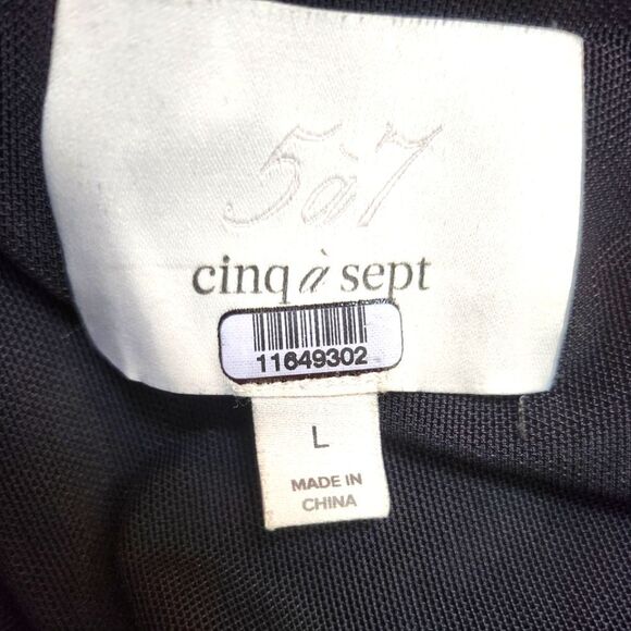 Cinq A Sept Coralie Deep V Neck Mini Dress Long Sleeve Black Size L - Picture 7 of 8